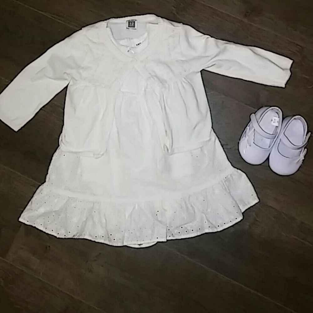 12 Months Bundle - White Dress with matching Cardi
